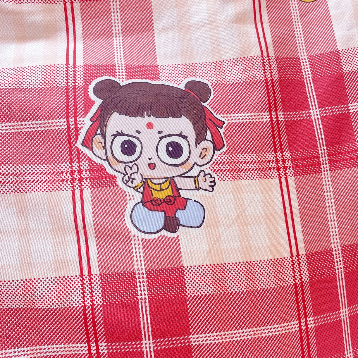 91家纺网 家纺一手货源 找家纺 金鑫汇家纺2025新款A类宿舍全棉印花床盖三件套 传奇哪吒·红