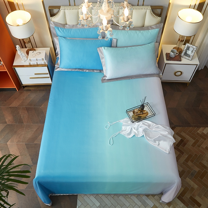 91家纺网 家纺一手货源 找家纺 威克凯丽 2025新款定位款竹语天丝软凉席三件套 忆海