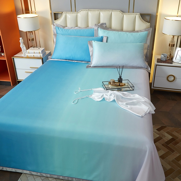 91家纺网 家纺一手货源 找家纺 威克凯丽 2025新款定位款竹语天丝软凉席三件套 忆海