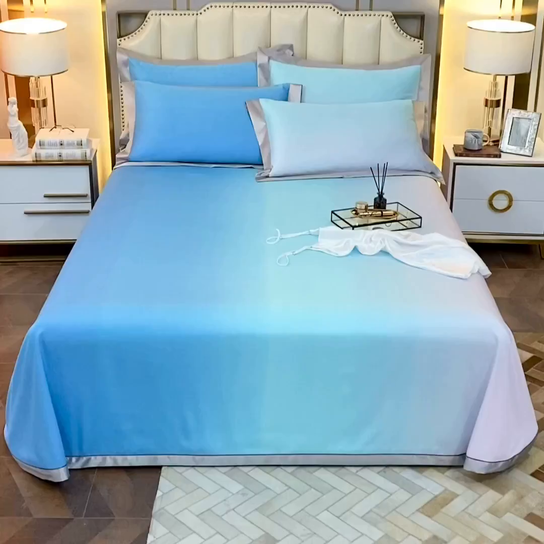 91家纺网 家纺一手货源 找家纺 威克凯丽 2025新款定位款竹语天丝软凉席三件套 忆海