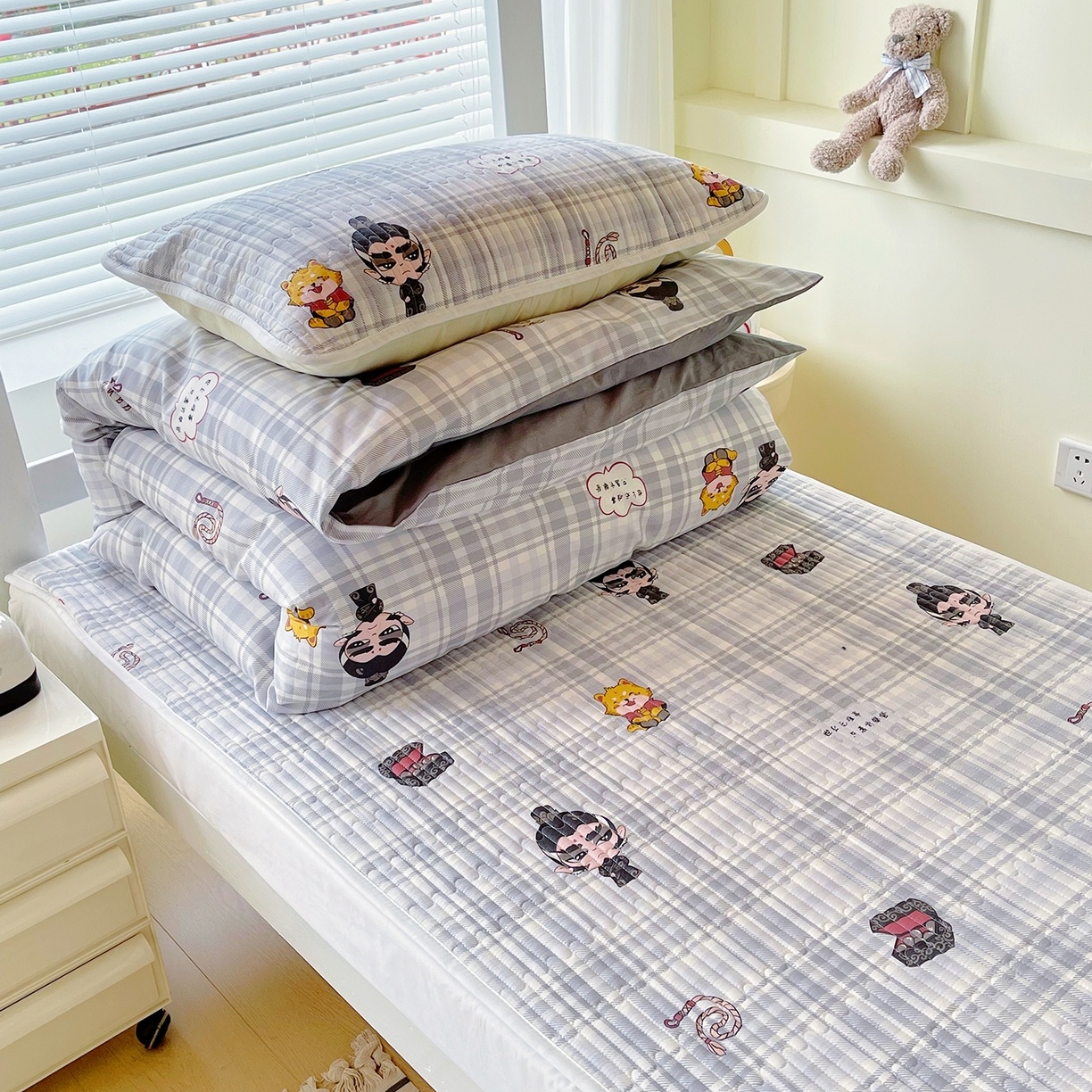 91家纺网 家纺一手货源 找家纺 （总）金鑫汇家纺2025新款A类全棉学生宿舍床盖系列单品