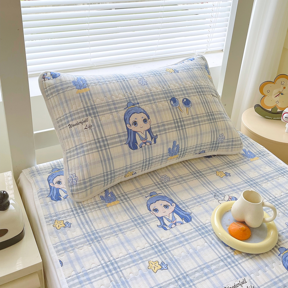 91家纺网 家纺一手货源 找家纺 金鑫汇家纺2025新款A类全棉学生宿舍床盖系列单品 谦逊敖丙