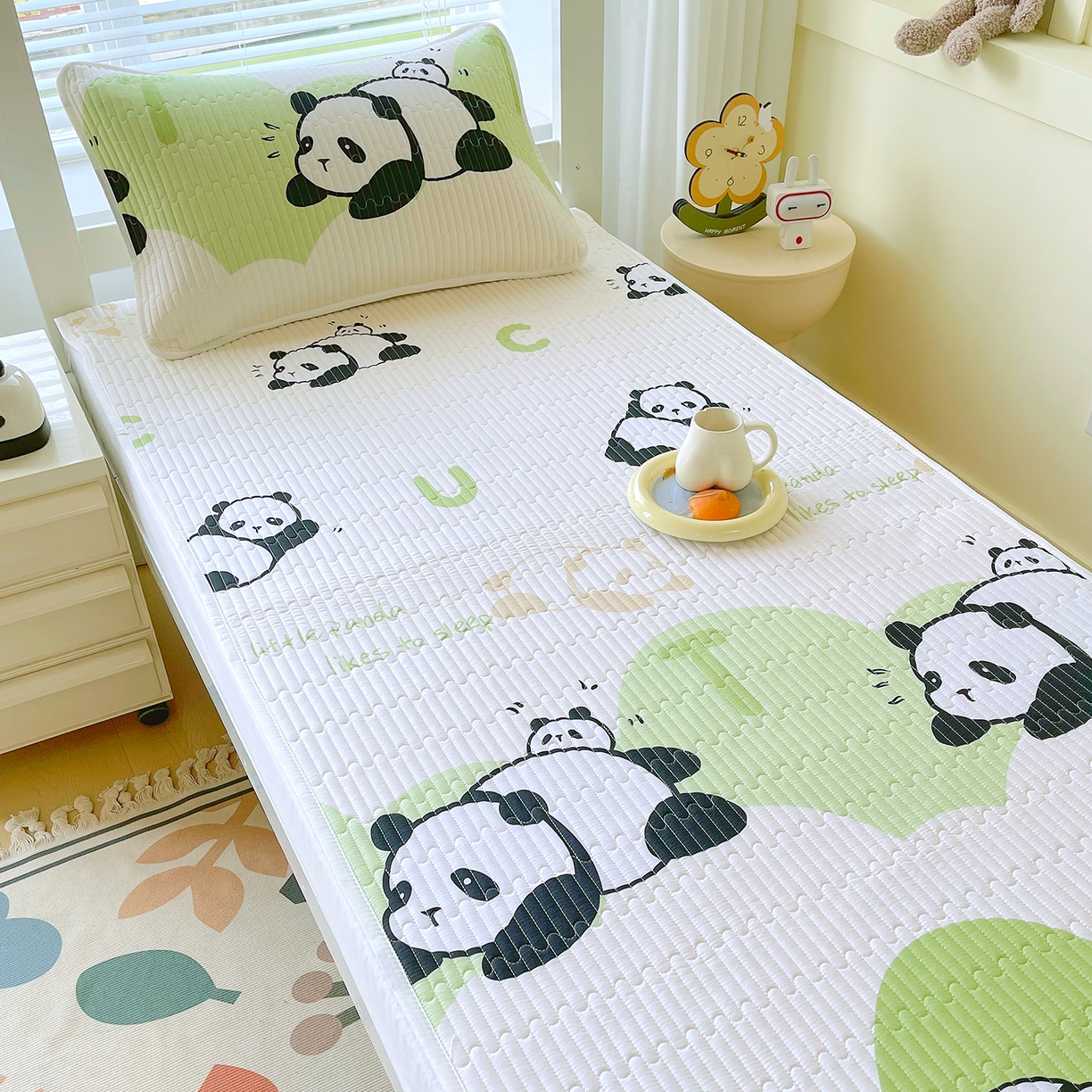 91家纺网 家纺一手货源 找家纺 金鑫汇家纺2025新款A类学生宿舍枕套系列单品 可爱熊猫