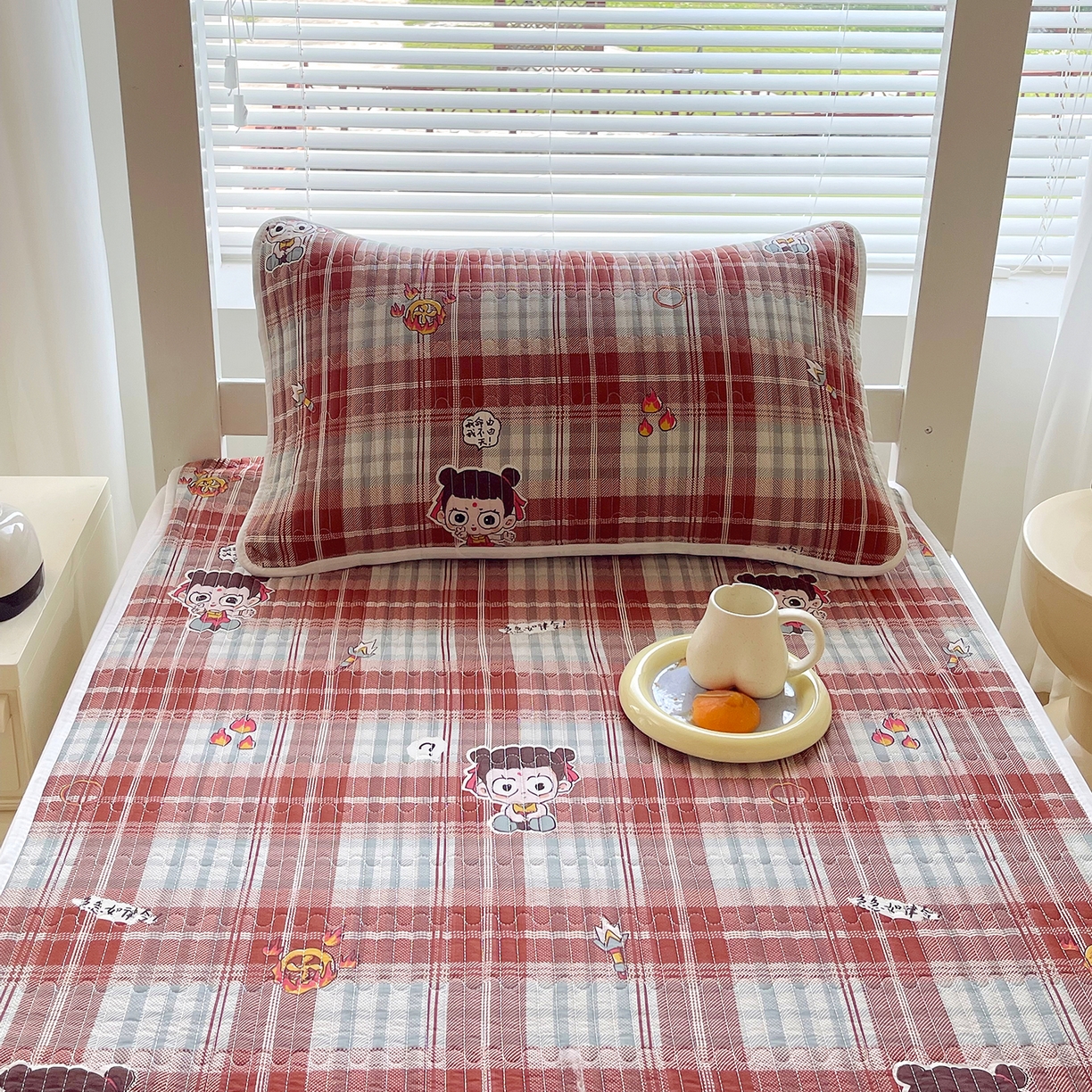 91家纺网 家纺一手货源 找家纺 金鑫汇家纺2025新款A类学生宿舍枕套系列单品 传奇哪吒·棕