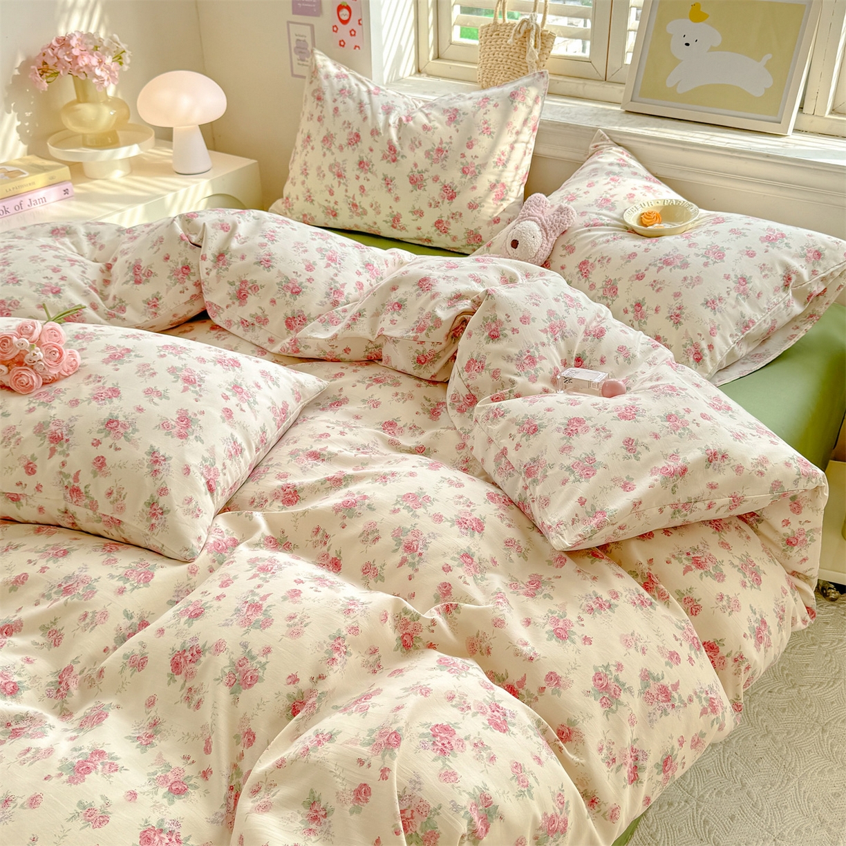 91家纺网 家纺一手货源 找家纺 多品家纺 2025新款超柔双层纱水洗棉单被套 漫芙