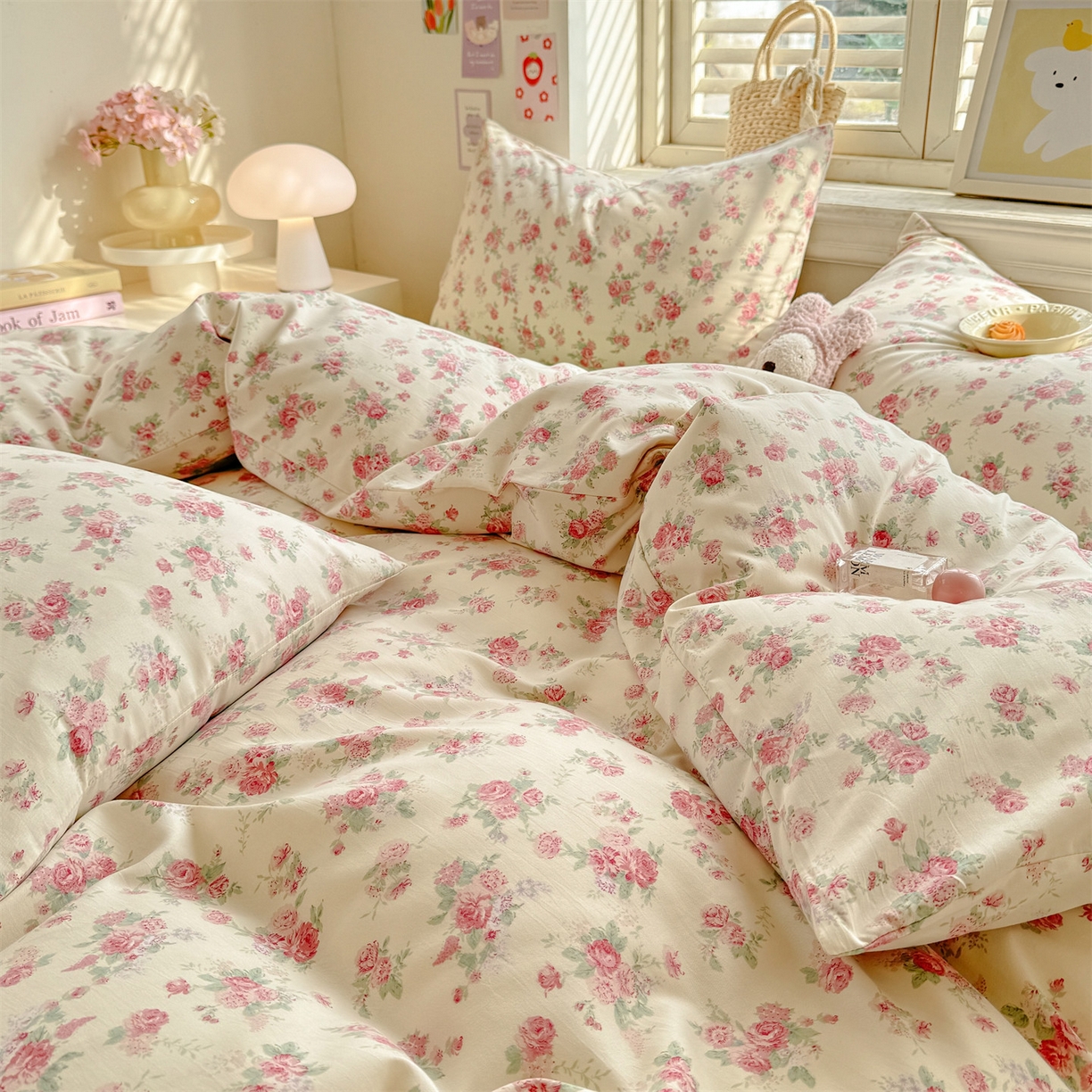 91家纺网 家纺一手货源 找家纺 多品家纺 2025新款超柔双层纱水洗棉单被套 漫芙