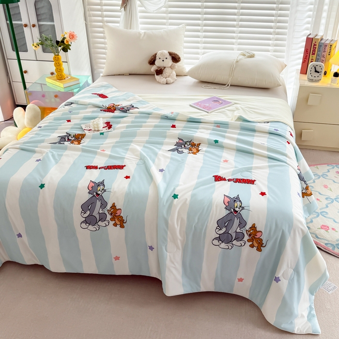 91家纺网 家纺一手货源 找家纺 彩象树家纺 2025新款猫和老鼠系列凉感夏被被子被芯 好友记