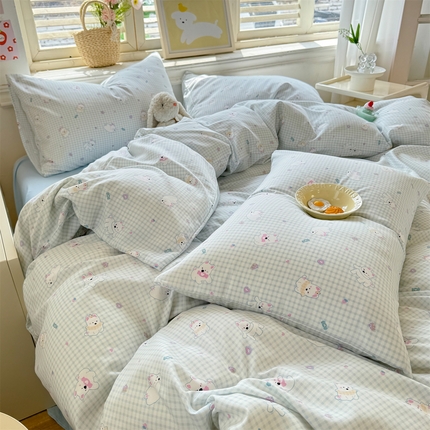 91家纺网 家纺一手货源 找家纺 （总）多品家纺 2025新款超柔双层纱水洗棉单被套