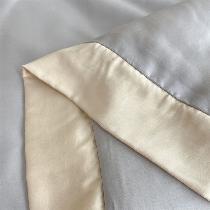 91家纺网 家纺一手货源 找家纺 蕾诺家纺 2025新款水洗真丝夏被纯色宽边夏被 水洗真丝-梦幻银