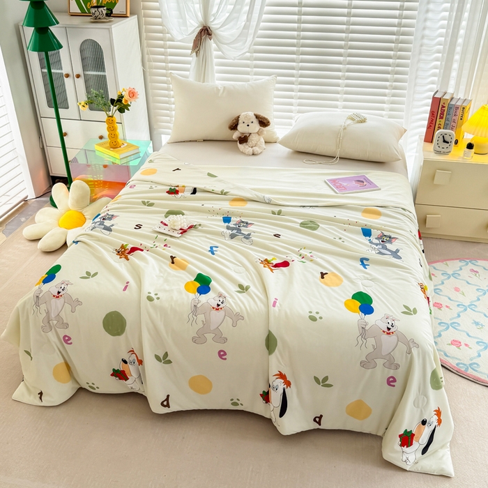 91家纺网 家纺一手货源 找家纺 彩象树家纺 2025新款猫和老鼠系列凉感夏被被子被芯 欢乐秀