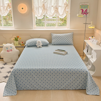 爱彼家纺  2025新款锦柔老粗布席子凉席床单热卖花型 星格