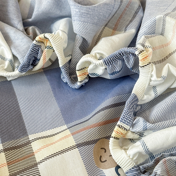 91家纺网 家纺一手货源 找家纺 拾物记 2025新款A类棉学生床笠第二批 绅士品格-蓝