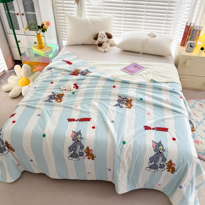 91家纺网 家纺一手货源 找家纺 彩象树家纺 2025新款猫和老鼠系列凉感夏被被子被芯 好友记