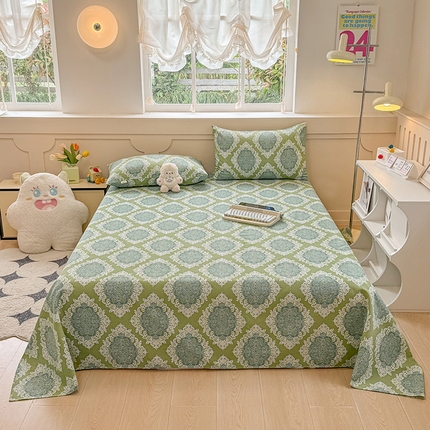 爱彼家纺  2025新款锦柔老粗布席子凉席床单热卖花型 欧式灰