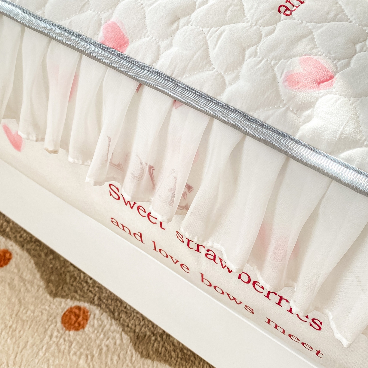 91家纺网 家纺一手货源 找家纺 眠势力 2025新款韩版花边夹棉床笠单件公主风四季款床垫保护套床罩 蝴蝶结