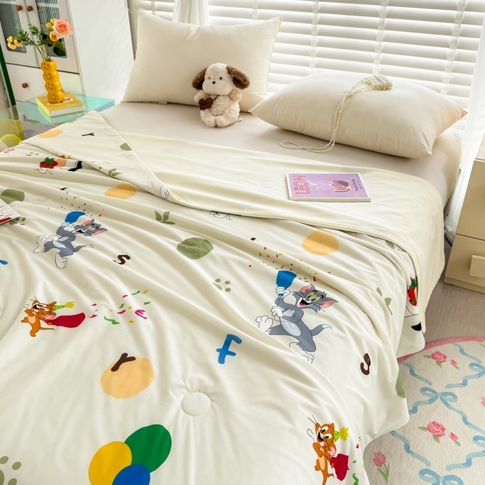 91家纺网 家纺一手货源 找家纺 彩象树家纺 2025新款猫和老鼠系列凉感夏被被子被芯 欢乐秀