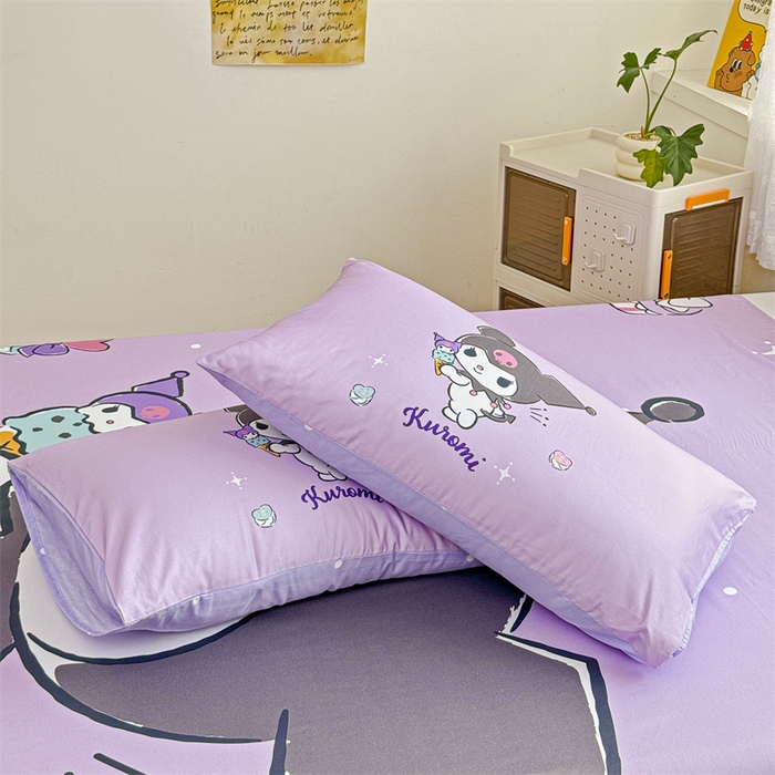 91家纺网 家纺一手货源 找家纺 （总）名兮家居 2024新款三丽鸥133*72大版全棉数码印花床单 【含防伪标】