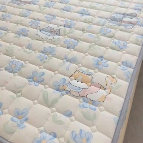 91家纺网 家纺一手货源 找家纺 雯豆家纺 2025四季款新品夹棉床笠三件套水洗棉磨毛小清新印花床垫保护套 萌趣小狗