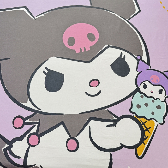 91家纺网 家纺一手货源 找家纺 （总）名兮家居 2024新款三丽鸥133*72大版全棉数码印花床单 【含防伪标】