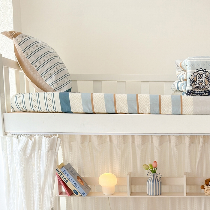 91家纺网 家纺一手货源 找家纺 拾物记 2025新款A类棉学生床笠第二批 莫比环