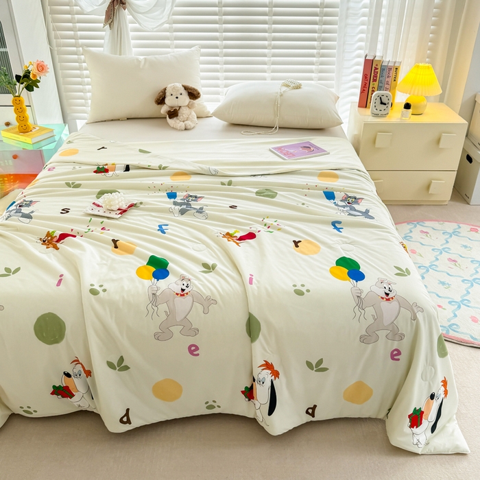 91家纺网 家纺一手货源 找家纺 彩象树家纺 2025新款猫和老鼠系列凉感夏被被子被芯 欢乐秀