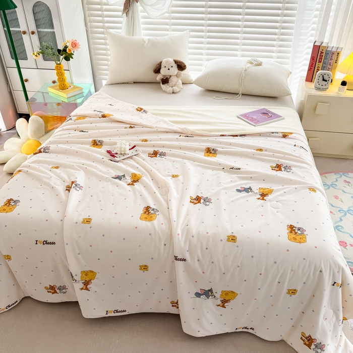 91家纺网 家纺一手货源 找家纺 彩象树家纺 2025新款猫和老鼠系列凉感夏被被子被芯 奶酪大盗