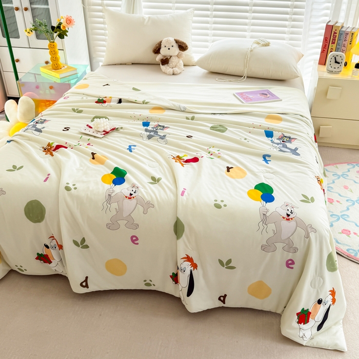 91家纺网 家纺一手货源 找家纺 彩象树家纺 2025新款猫和老鼠系列凉感夏被被子被芯 欢乐秀