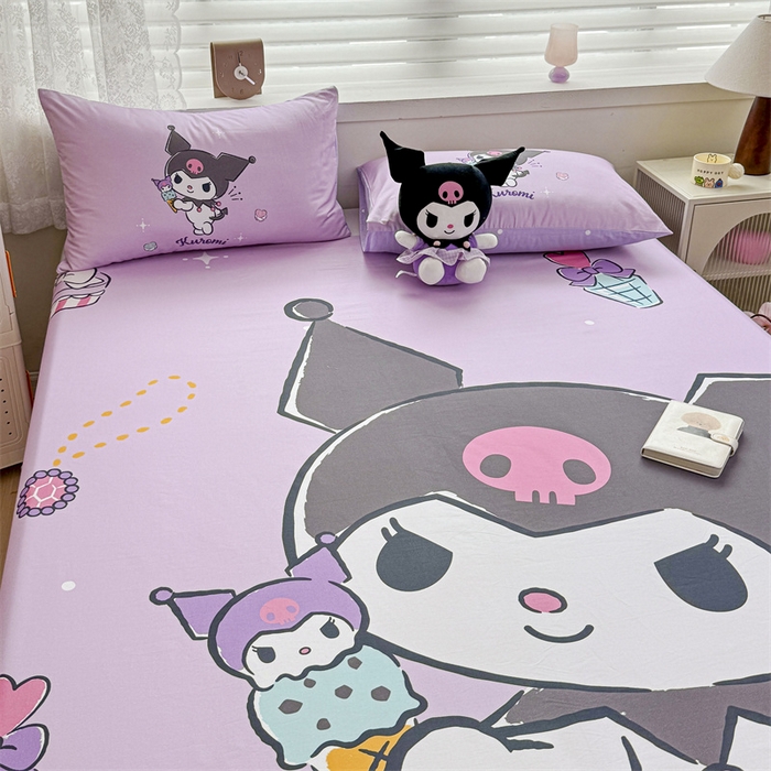 91家纺网 家纺一手货源 找家纺 （总）名兮家居 2024新款三丽鸥133*72大版全棉数码印花床单 【含防伪标】