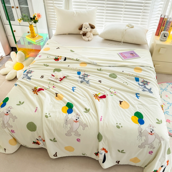 91家纺网 家纺一手货源 找家纺 彩象树家纺 2025新款猫和老鼠系列凉感夏被被子被芯 欢乐秀