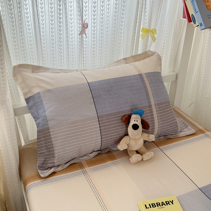 91家纺网 家纺一手货源 找家纺 拾物记 2025新款A类棉学生床笠第二批 阳光沙漠-灰