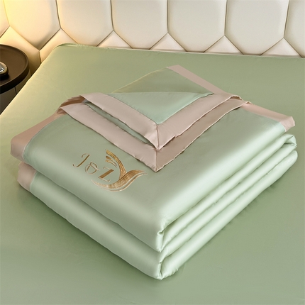 91家纺网 家纺一手货源 找家纺 （总）蕾诺家纺 2025新款水洗真丝夏被纯色宽边夏被