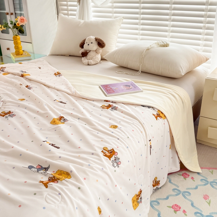 91家纺网 家纺一手货源 找家纺 彩象树家纺 2025新款猫和老鼠系列凉感夏被被子被芯 奶酪大盗