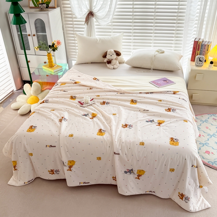 91家纺网 家纺一手货源 找家纺 彩象树家纺 2025新款猫和老鼠系列凉感夏被被子被芯 奶酪大盗