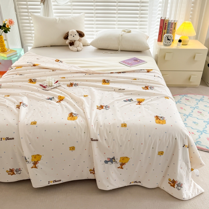 91家纺网 家纺一手货源 找家纺 彩象树家纺 2025新款猫和老鼠系列凉感夏被被子被芯 奶酪大盗