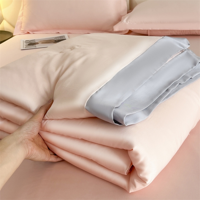 91家纺网 家纺一手货源 找家纺 蕾诺家纺 2025新款水洗真丝夏被纯色宽边夏被 水洗真丝-香妃玉