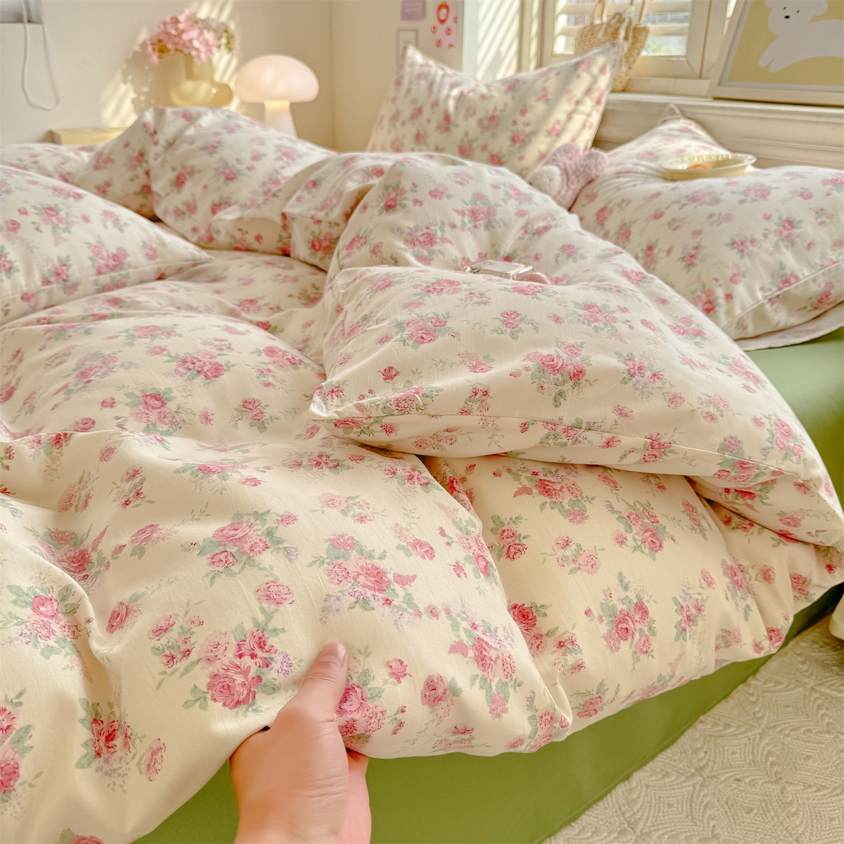 91家纺网 家纺一手货源 找家纺 多品家纺 2025新款超柔双层纱水洗棉单被套 漫芙