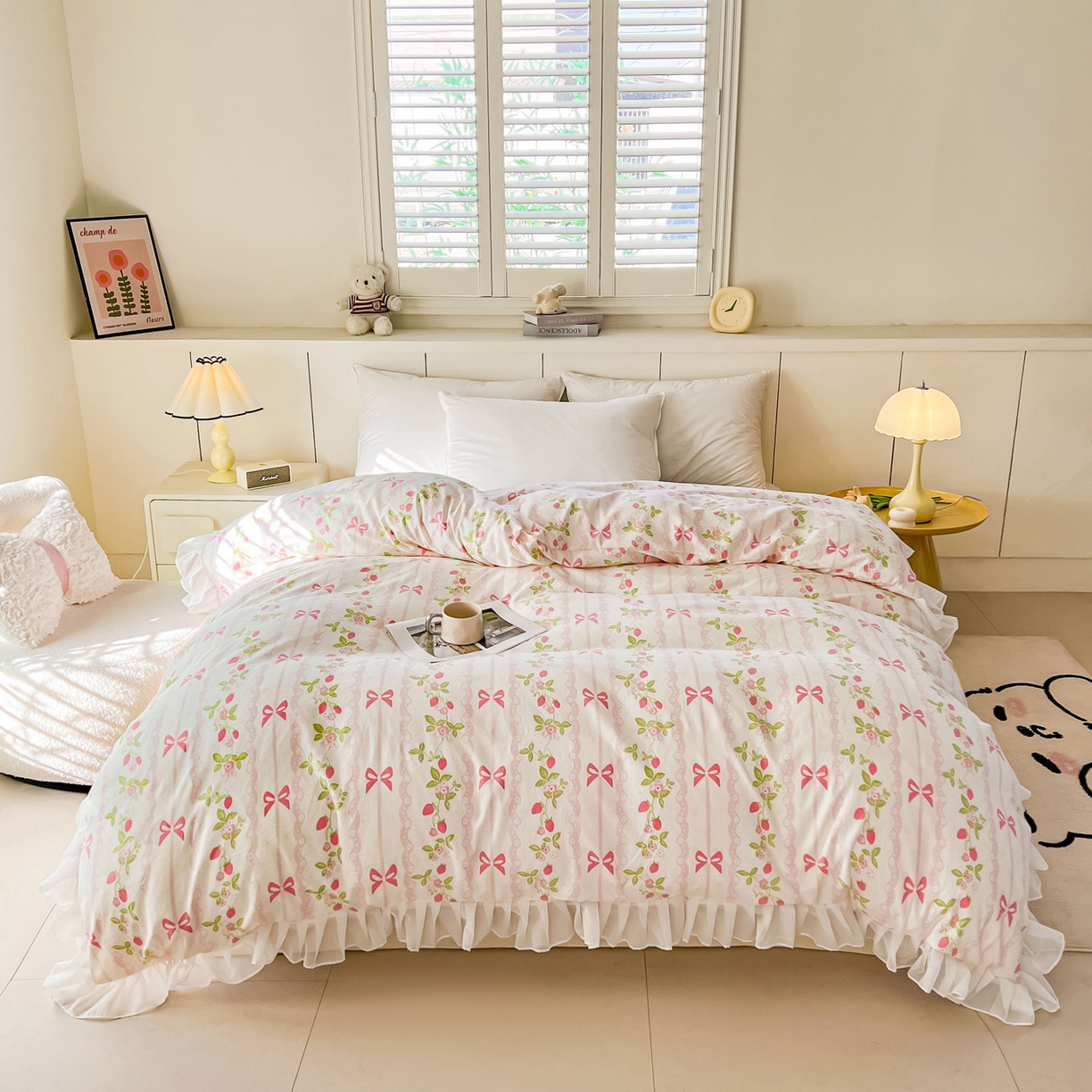 91家纺网 家纺一手货源 找家纺 眠势力 2025新款韩版花边夹棉床笠单件公主风四季款床垫保护套床罩 微风