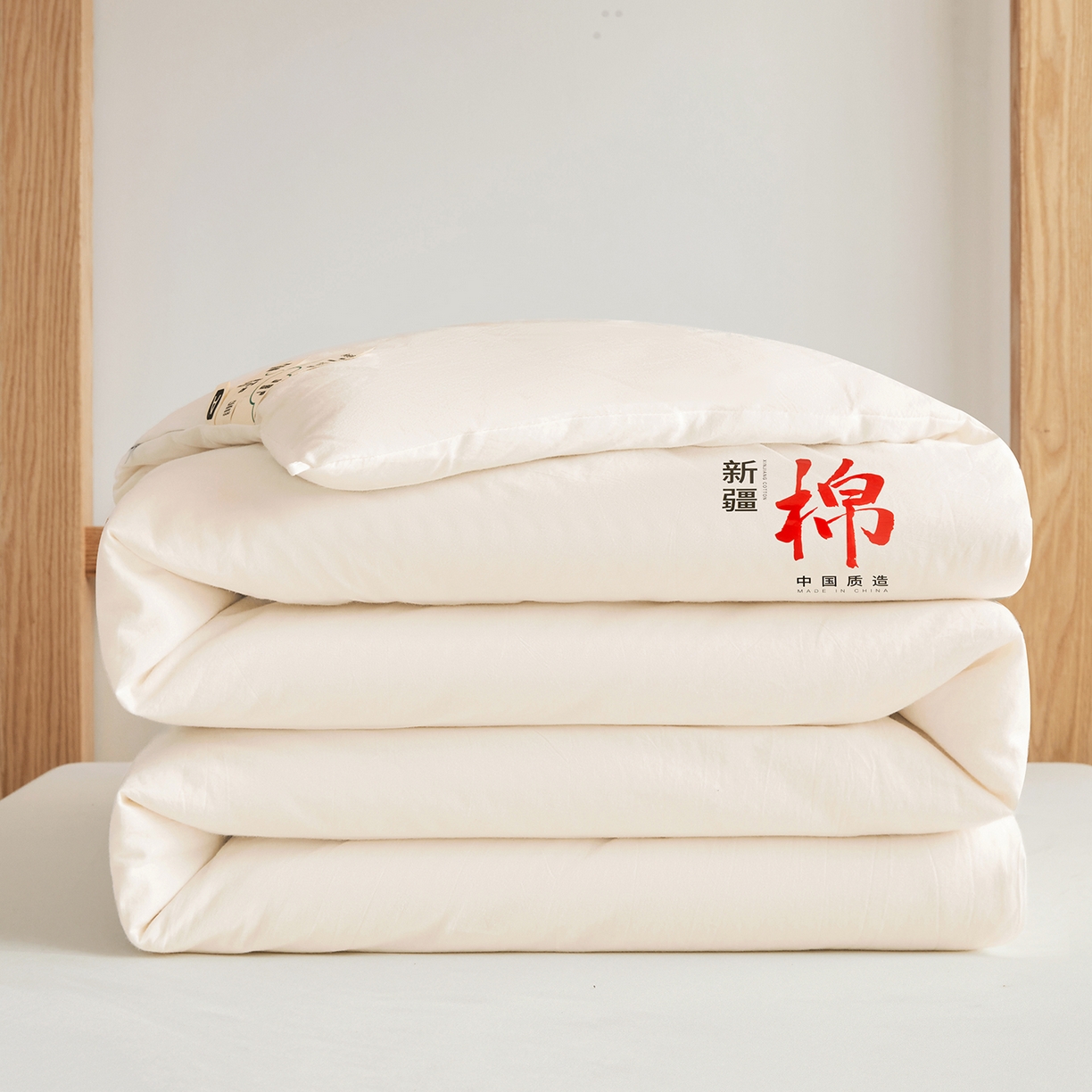91家纺网 家纺一手货源 找家纺 （总）熙宴家纺 2025新款水洗棉100%新疆棉花被学生床--月光白