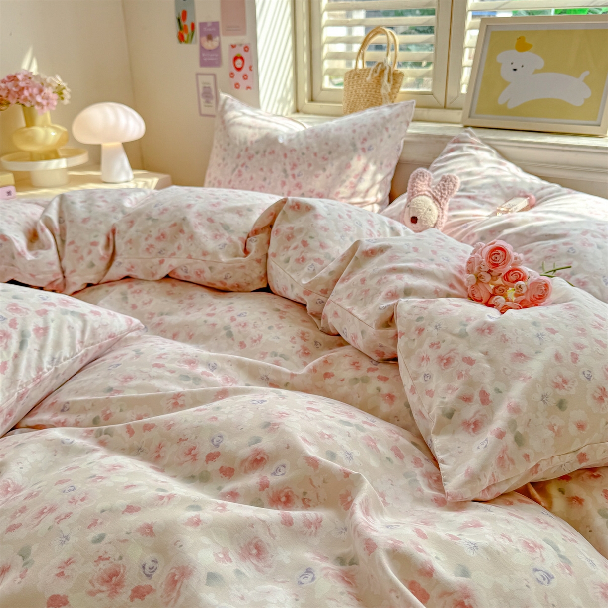 91家纺网 家纺一手货源 找家纺 多品家纺 2025新款超柔双层纱水洗棉单被套 香颂