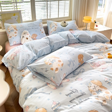 91家纺网 家纺一手货源 找家纺 （总）多品家纺 2025新款超柔双层纱水洗棉单被套