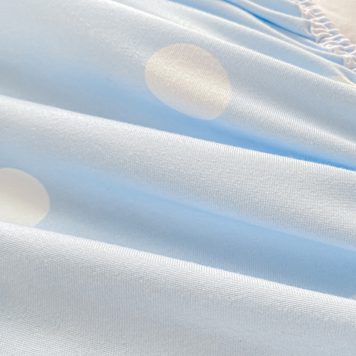 91家纺网 家纺一手货源 找家纺 眠势力 2025新款韩版花边夹棉床笠单件公主风四季款床垫保护套床罩 波点蓝