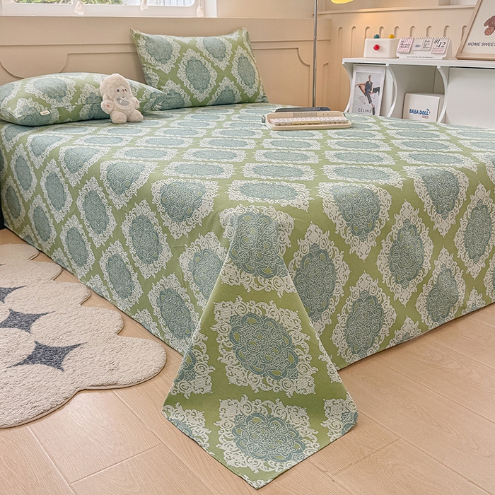 91家纺网 家纺一手货源 找家纺 爱彼家纺  2025新款锦柔老粗布席子凉席床单热卖花型 欧式灰