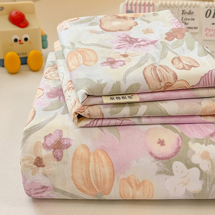 91家纺网 家纺一手货源 找家纺 爱彼家纺  2025新款锦柔老粗布席子凉席床单热卖花型 法式花园