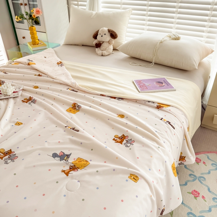 91家纺网 家纺一手货源 找家纺 彩象树家纺 2025新款猫和老鼠系列凉感夏被被子被芯 奶酪大盗