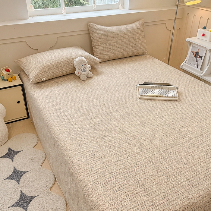 91家纺网 家纺一手货源 找家纺 爱彼家纺  2025新款锦柔老粗布席子凉席床单热卖花型 明沙