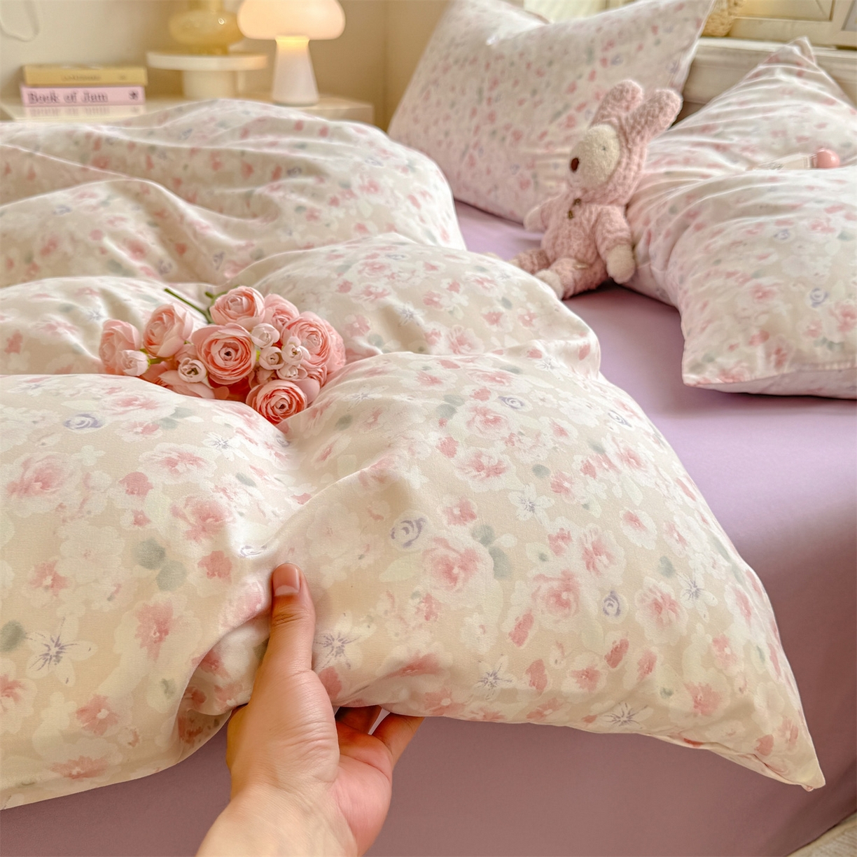 91家纺网 家纺一手货源 找家纺 多品家纺 2025新款超柔双层纱水洗棉单被套 香颂