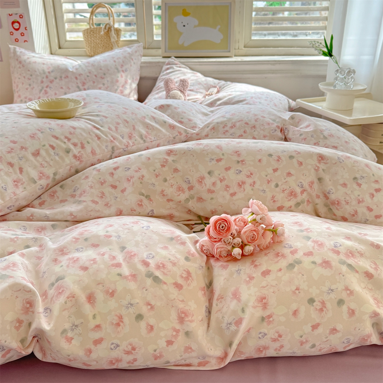 91家纺网 家纺一手货源 找家纺 多品家纺 2025新款超柔双层纱水洗棉单被套 香颂