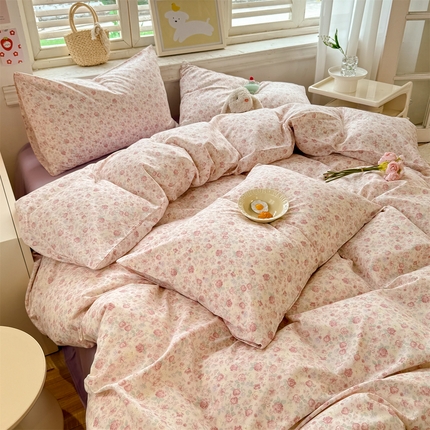 多品家纺 2025新款超柔双层纱水洗棉单被套 春风觅影
