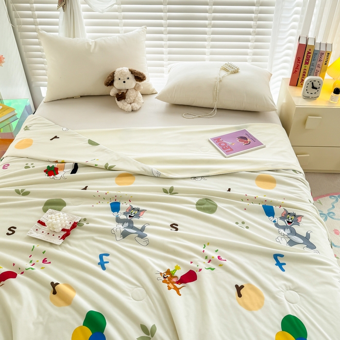 91家纺网 家纺一手货源 找家纺 彩象树家纺 2025新款猫和老鼠系列凉感夏被被子被芯 欢乐秀