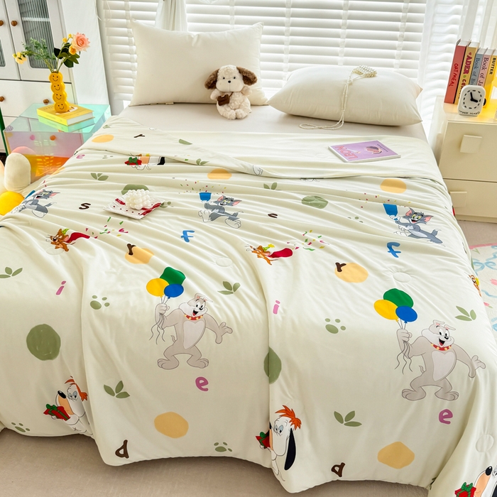 91家纺网 家纺一手货源 找家纺 彩象树家纺 2025新款猫和老鼠系列凉感夏被被子被芯 欢乐秀